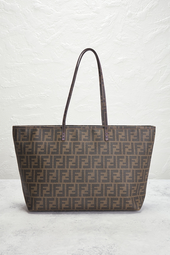 view 2 of 10 Fendi Zucca Roll Tote Bag in Brown