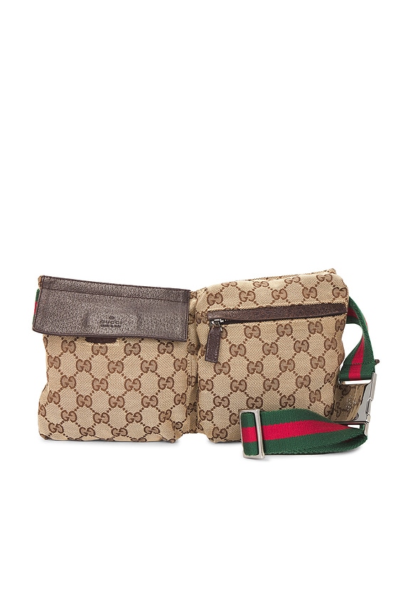 view 1 of 10 Gucci Double Pocket Belt Bag in Beige
