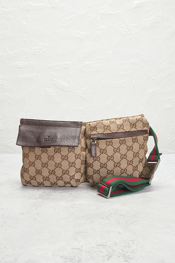 view 2 of 10 Gucci Double Pocket Belt Bag in Beige