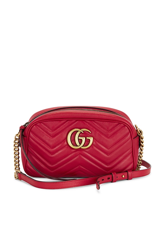 view 1 of 8 Gucci Mini GG Marmont Shoulder Bag in Hibiscus Red