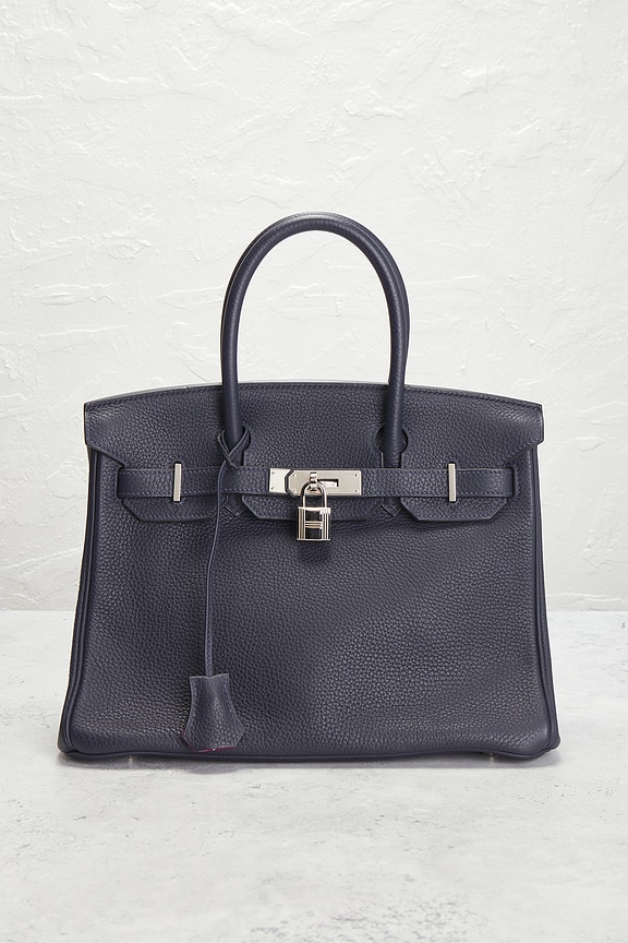 view 2 of 10 SAC HERMES in Bleu Nuit & Rose Pourpre