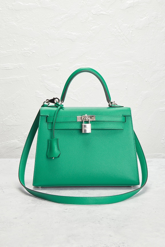 view 2 of 10 Hermes Epsom Kelly 25 Handbag in Vert Jade