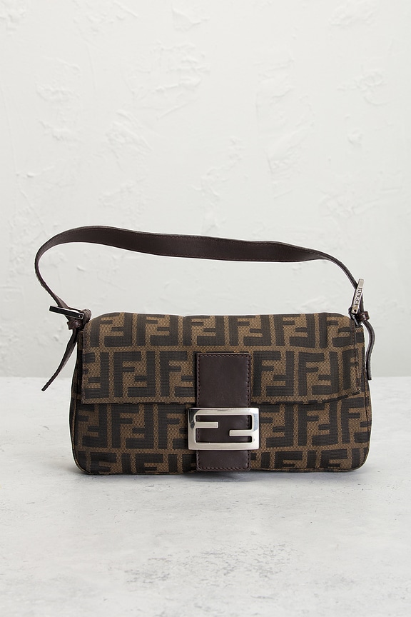 view 2 of 9 Fendi Zucca Baguette Shoulder Bag in Tobacco Brown