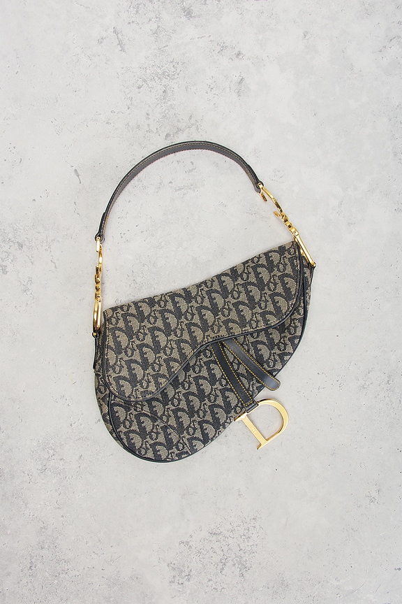 view 2 of 8 Dior Trotter Oblique Saddle Bag in Blue