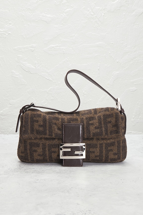 view 2 of 10 Fendi Zucca Baguette Shoulder Bag in Tobacco Brown