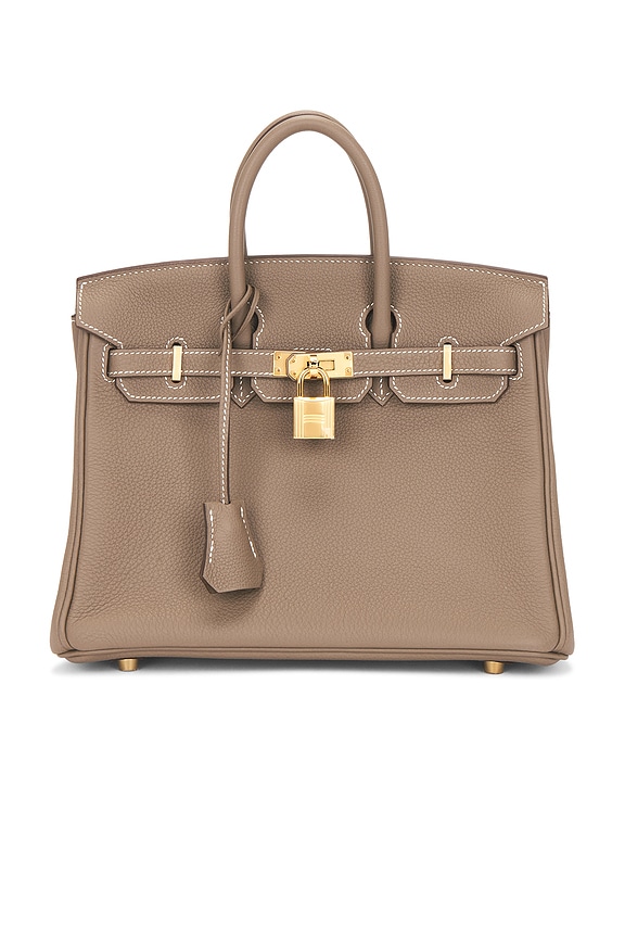 view 1 of 9 Hermes Taurillon Clemence Birkin 25 Handbag in Etoupe