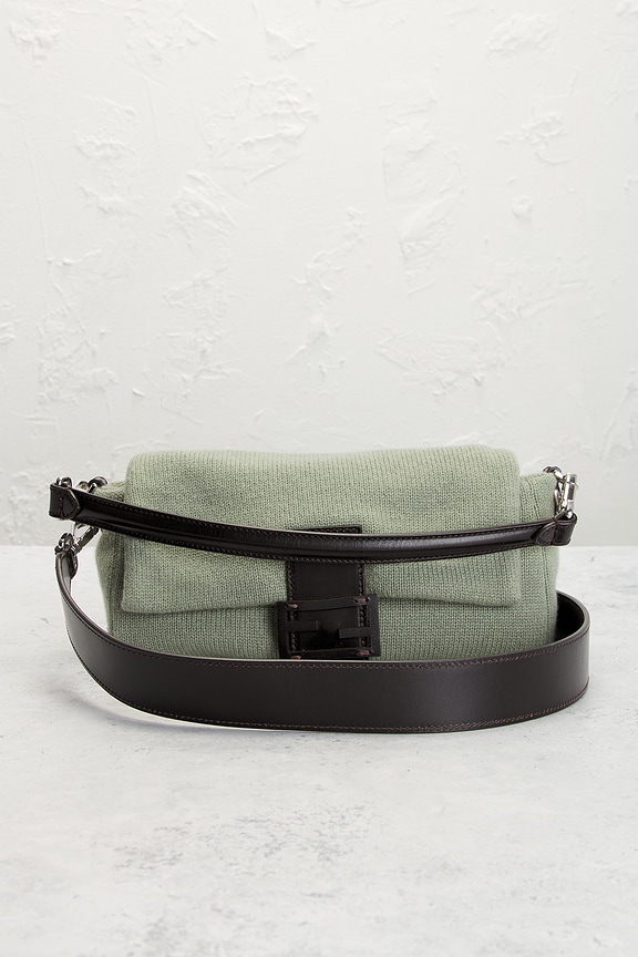 view 2 of 8 Fendi Knit Baguette Shoulder Bag in Grey