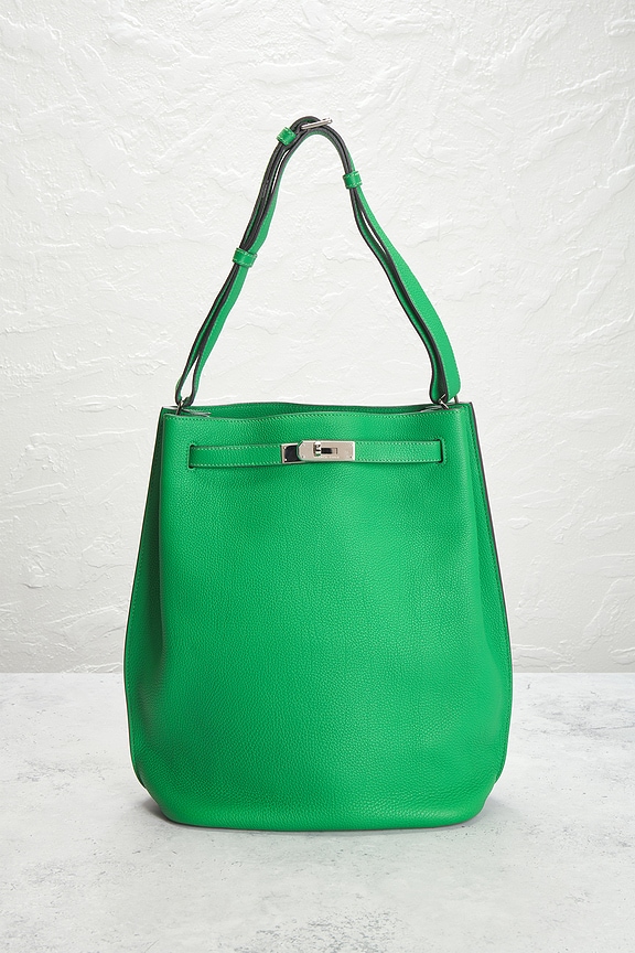 view 2 of 9 SAC PORTÉ ÉPAULE HERMES in Bambou Green