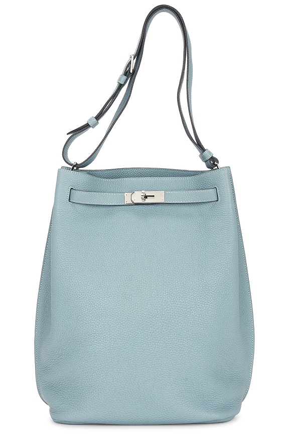 view 1 of 10 SAC PORTÉ ÉPAULE HERMES in Ciel Blue