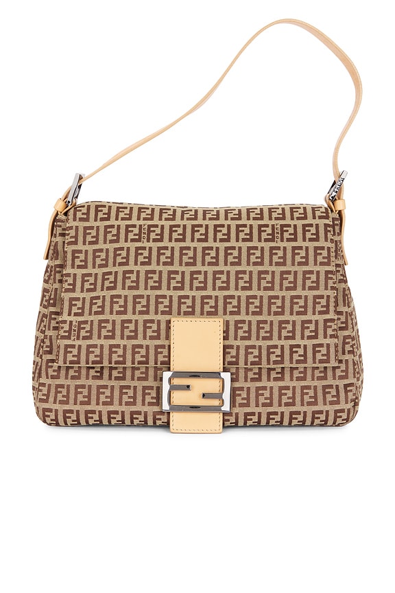 view 1 of 9 Fendi Zucchino Mama Baguette Shoulder Bag in Beige