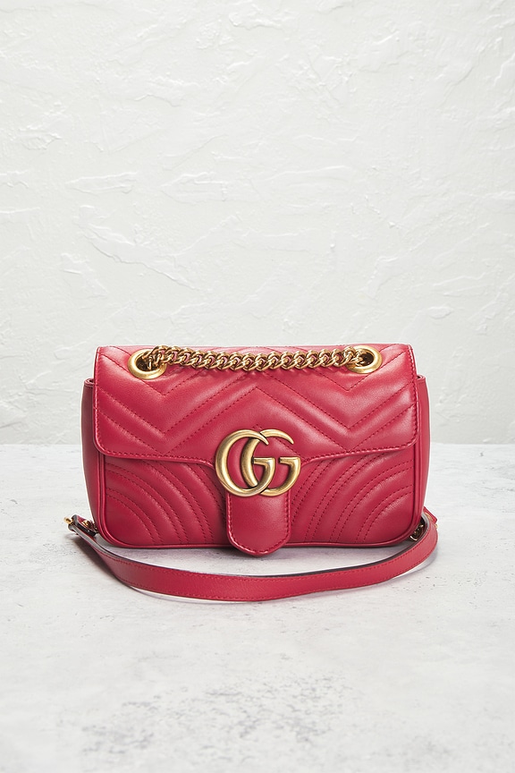 view 2 of 10 Gucci GG Marmont Shoulder Bag in Hibiscus Red