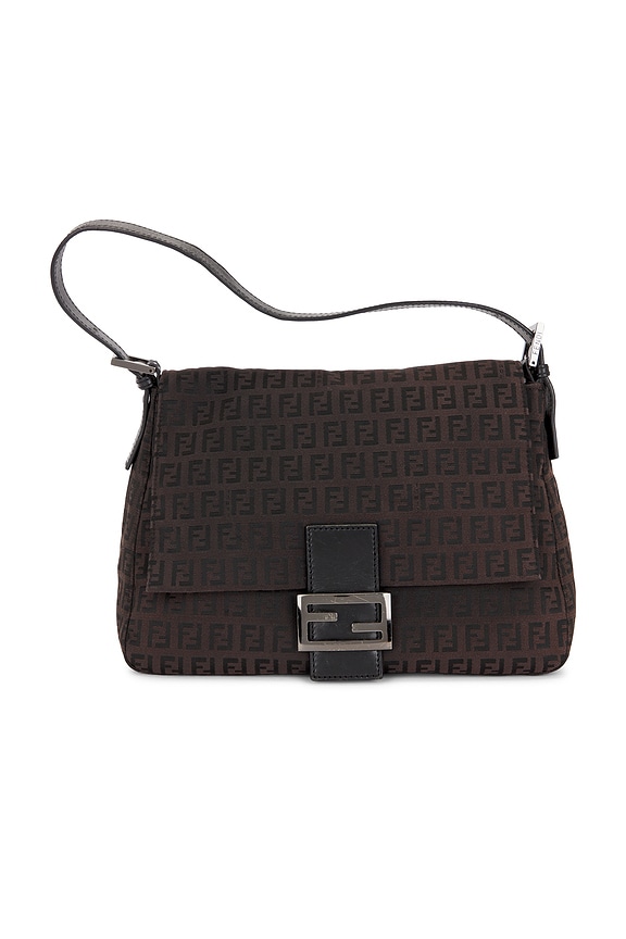 view 1 of 8 Fendi Zucchino Mama Baguette Shoulder Bag in Brown