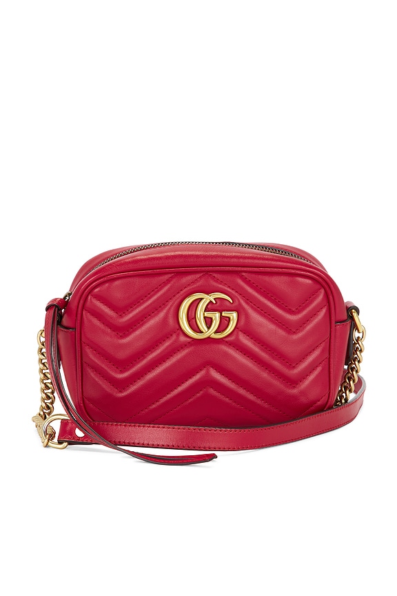 view 1 of 8 Gucci Mini GG Marmont Shoulder Bag in Hibiscus Red