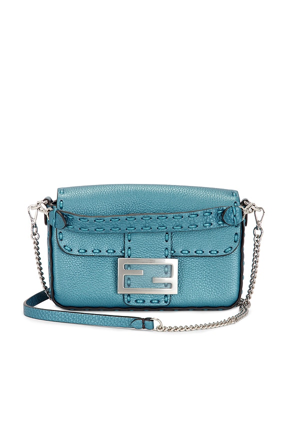 view 1 of 9 Fendi Selleria Mini Baguette Shoulder Bag in Blue