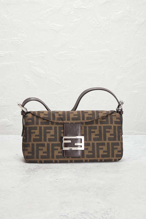 view 2 of 9 Fendi Zucca Baguette Shoulder Bag in Tobacco Brown