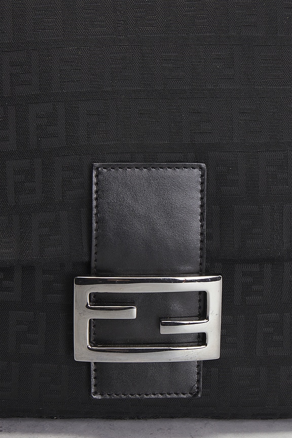 FWRD Renew Fendi Zucchino Mama Baguette Shoulder Bag in Black