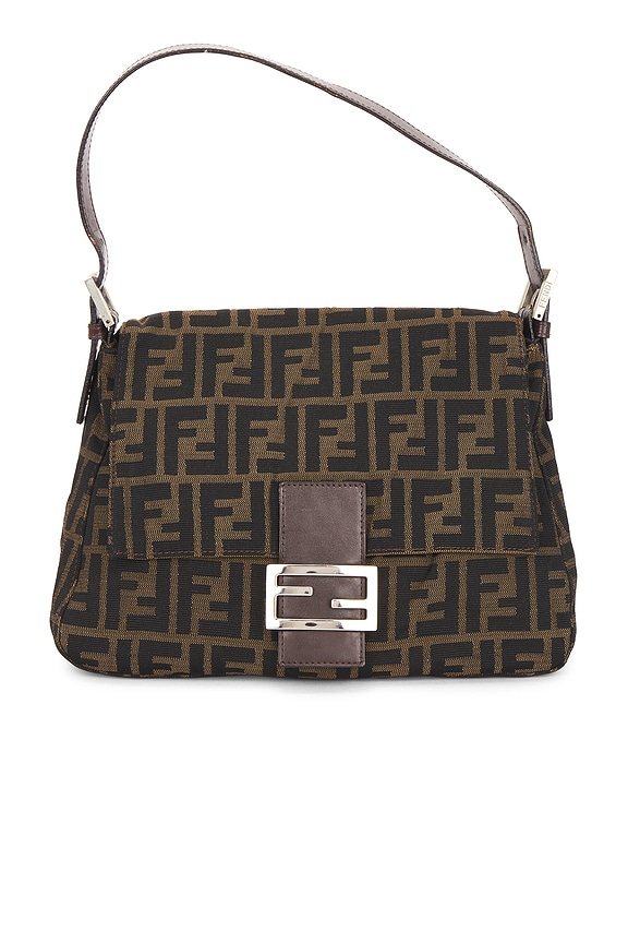 view 1 of 10 Fendi Zucca Mama Forever Baguette Shoulder Bag in Brown