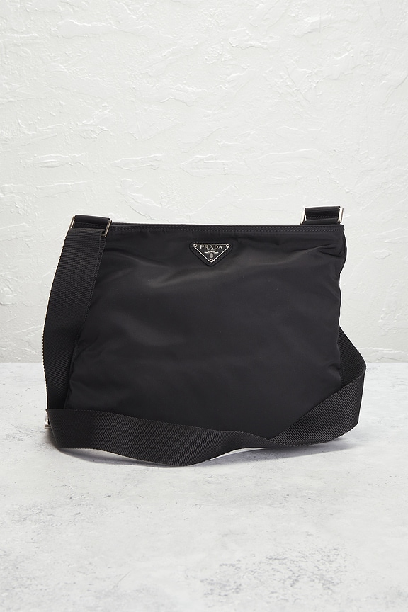 view 2 of 9 Prada Tessuto Flat Messenger Bag in Black