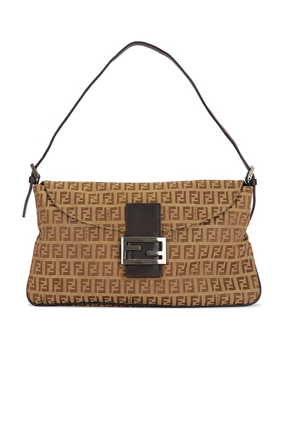 view 1 of 9 Fendi Zucchino Baguette Shoulder Bag in Brown