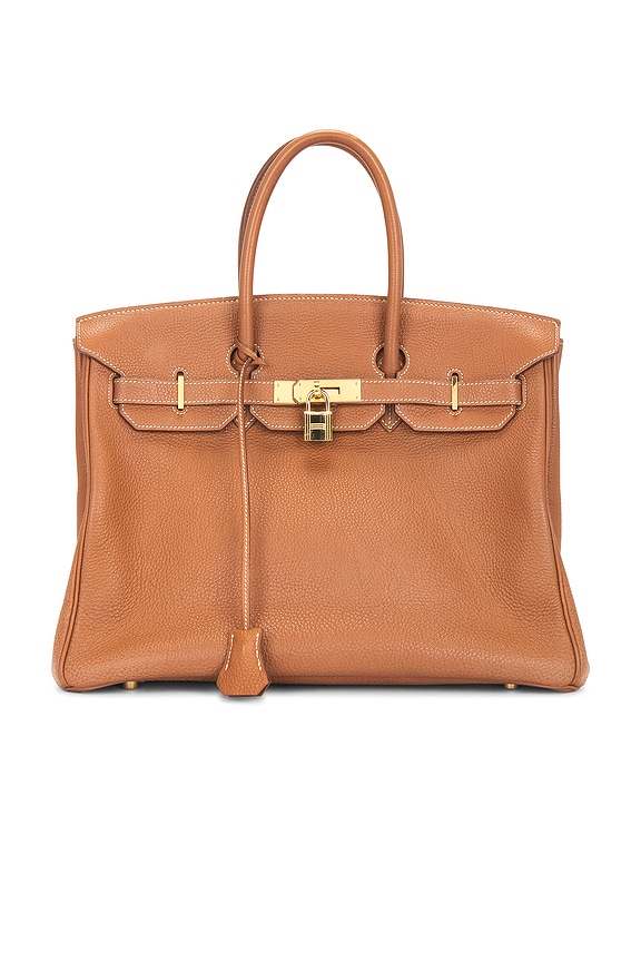 view 1 of 10 Hermes Togo Birkin 35 Retourne Handbag in Gold