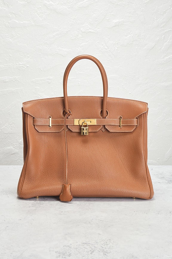 view 2 of 10 Hermes Togo Birkin 35 Retourne Handbag in Gold
