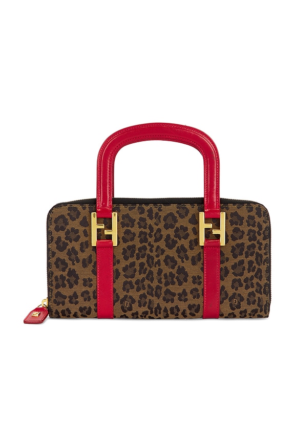 view 1 of 9 Fendi Leopard Print Handbag in Brown