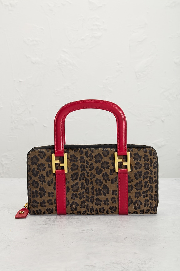 view 2 of 9 Fendi Leopard Print Handbag in Brown
