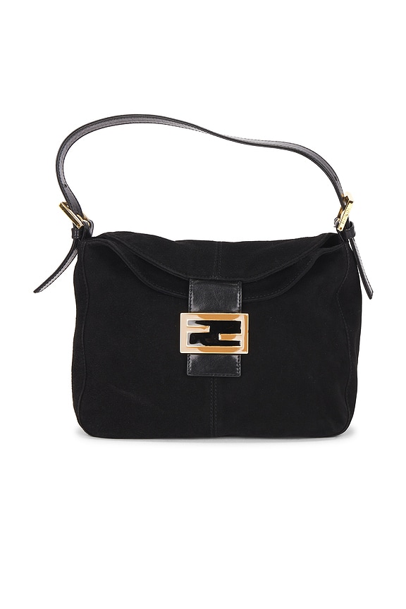 view 1 of 10 Fendi Suede Mama Baguette Shoulder Bag in Black