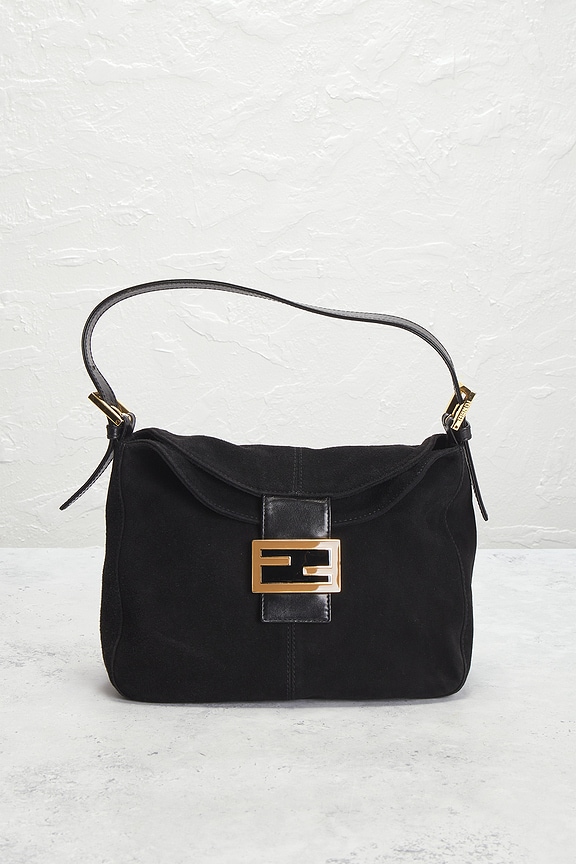 view 2 of 10 Fendi Suede Mama Baguette Shoulder Bag in Black