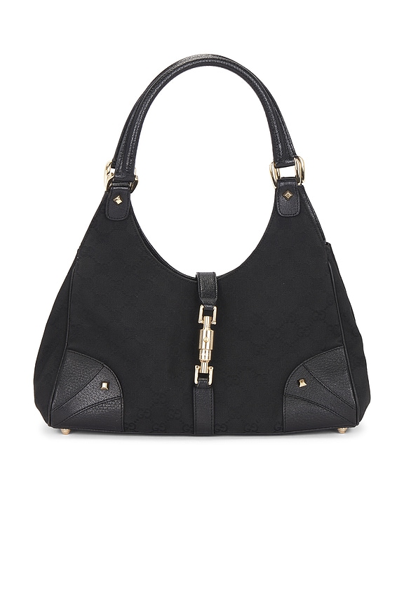 view 1 of 10 Gucci Nailhead Bardot Shoulder Bag in Black