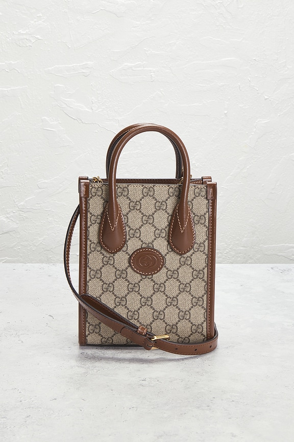 view 2 of 10 Gucci Retro Interlocking G Mini Tote Bag in Brown