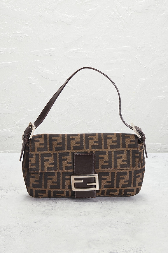 view 2 of 9 Fendi Zucca Baguette Shoulder Bag in Tobacco Brown