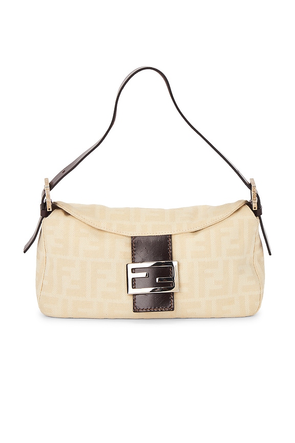 view 1 of 10 Fendi Zucca Baguette Shoulder Bag in White