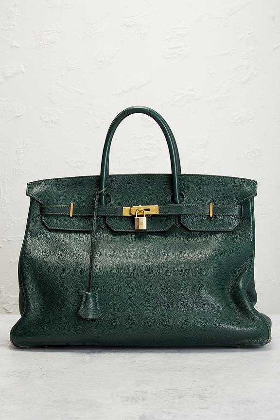 view 2 of 9 Hermes 1992 Togo Birkin 40 Retourne Handbag in Malachite