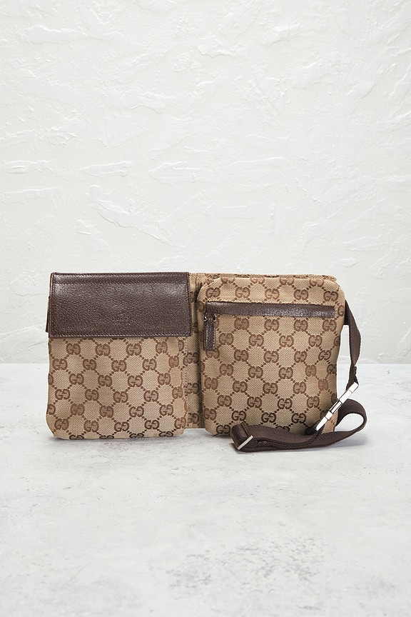 view 2 of 8 Gucci Double Pocket Belt Bag in Brown