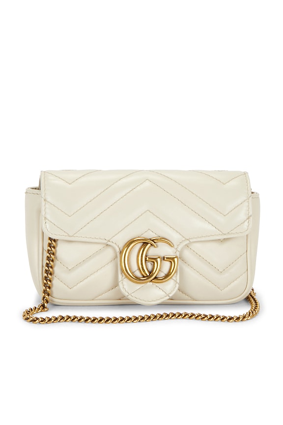 view 1 of 7 Gucci Super Mini GG Marmont Shoulder Bag in White