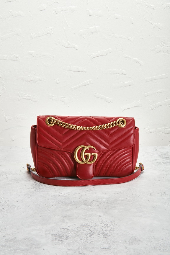 view 2 of 8 Gucci GG Marmont Shoulder Bag in Hibiscus Red