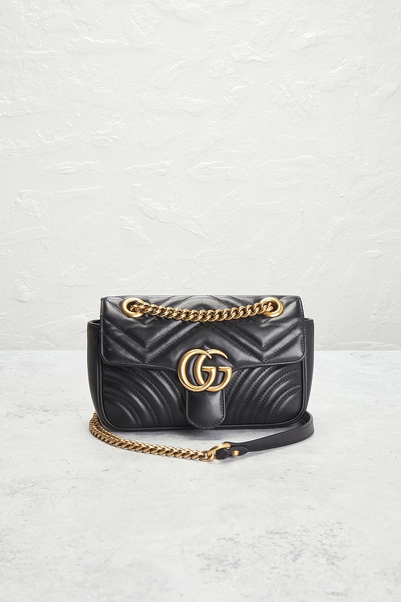 view 2 of 10 Gucci Mini GG Marmont Shoulder Bag in Black