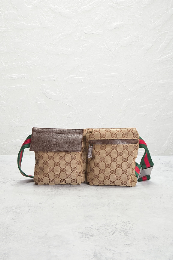 view 2 of 10 Gucci Double Pocket Belt Bag in Brown
