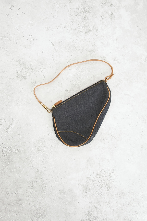 view 2 of 8 Dior Denim Pochette Saddle Bag in Blue