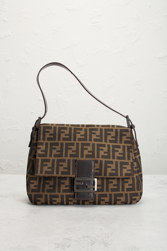 view 2 of 9 Fendi Zucca Mama Baguette Shoulder Bag in Brown