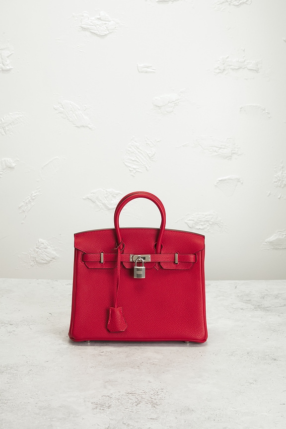 view 2 of 9 Hermes Togo Birkin 25 Handbag in Rouge
