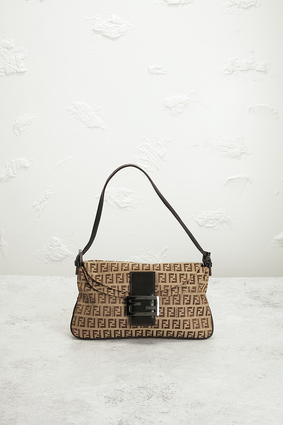 view 2 of 8 Fendi Zucchino Baguette Shoulder Bag in Brown