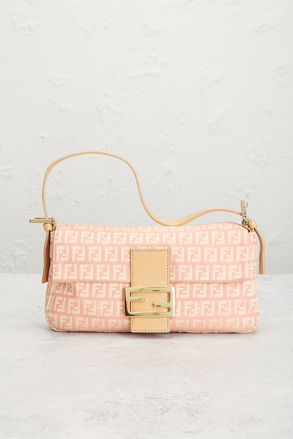 view 2 of 9 Fendi Zucchino Baguette Shoulder Bag in Pink
