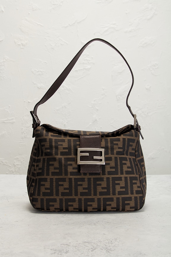 view 2 of 8 Fendi Zucca Mama Baguette Shoulder Bag in Brown