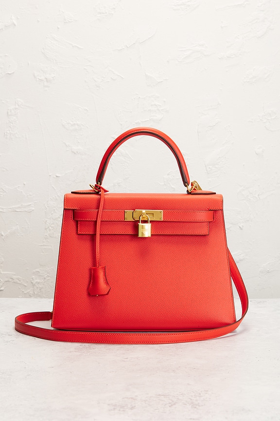 view 2 of 7 Hermes Epsom Kelly 28 Handbag in Sanguine