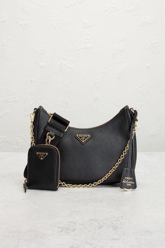 view 2 of 8 Prada Saffiano Re-Edition 2005 Shoulder Bag in Black