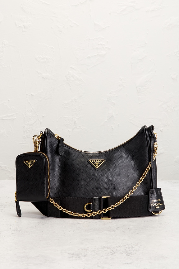 view 2 of 9 Prada Saffiano Re-Edition 2005 Shoulder Bag in Black