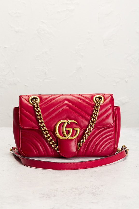view 2 of 8 Gucci Mini GG Marmont Shoulder Bag in Hibiscus Red