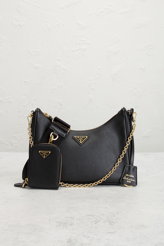 view 2 of 7 Prada Saffiano Re-Edition 2005 Shoulder Bag in Black